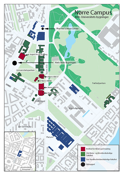 Oversigtskort over Nørre Campus